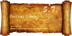 Sallay Timon névjegykártya